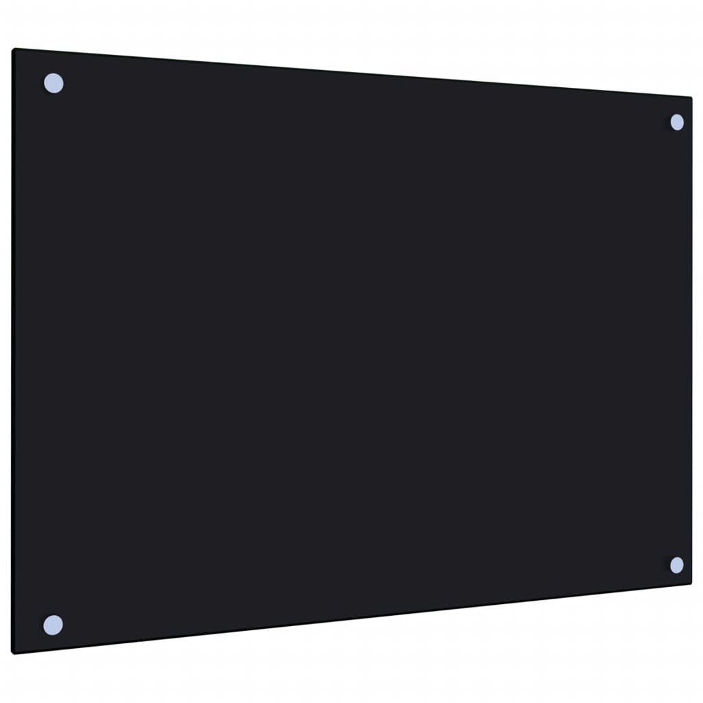 Protección salpicaduras cocina vidrio templado negro 70x50 cm