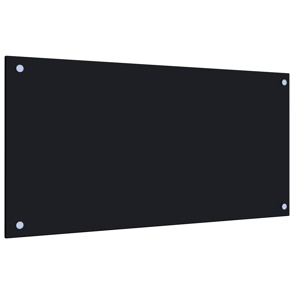 Protección salpicaduras cocina vidrio templado negro 80x40 cm