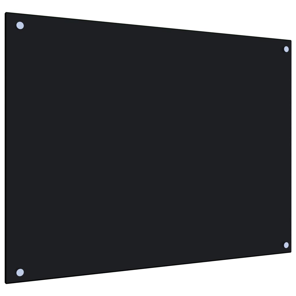 Protección salpicaduras cocina vidrio templado negro 80x60 cm