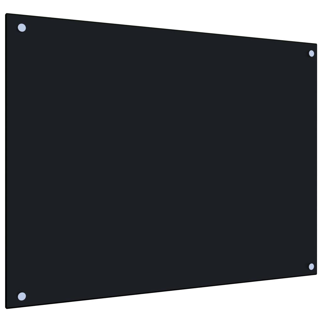 Vetonek Protección salpicaduras cocina vidrio templado negro 80x60 cm