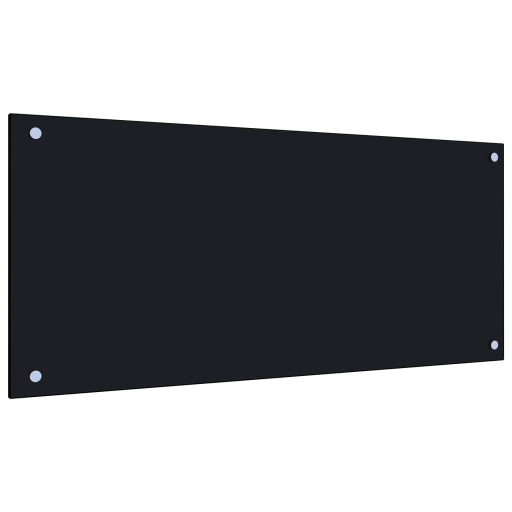 Vetonek Protección salpicaduras cocina vidrio templado negro 90x40 cm