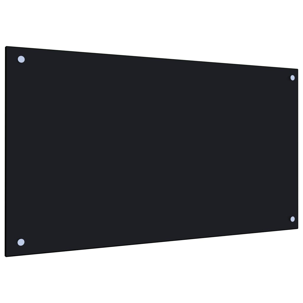 Protección salpicaduras cocina vidrio templado negro 90x50 cm