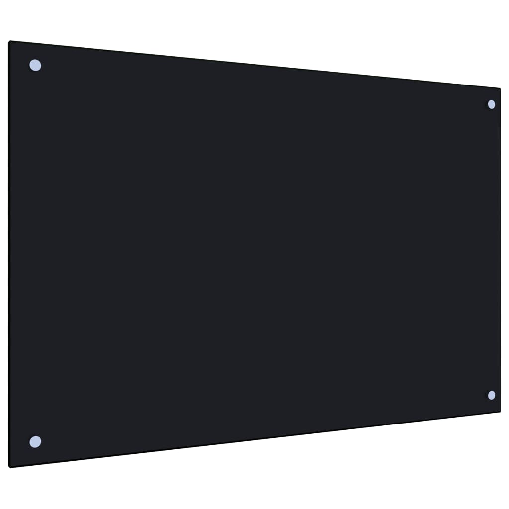 Protección salpicaduras cocina vidrio templado negro 90x60 cm