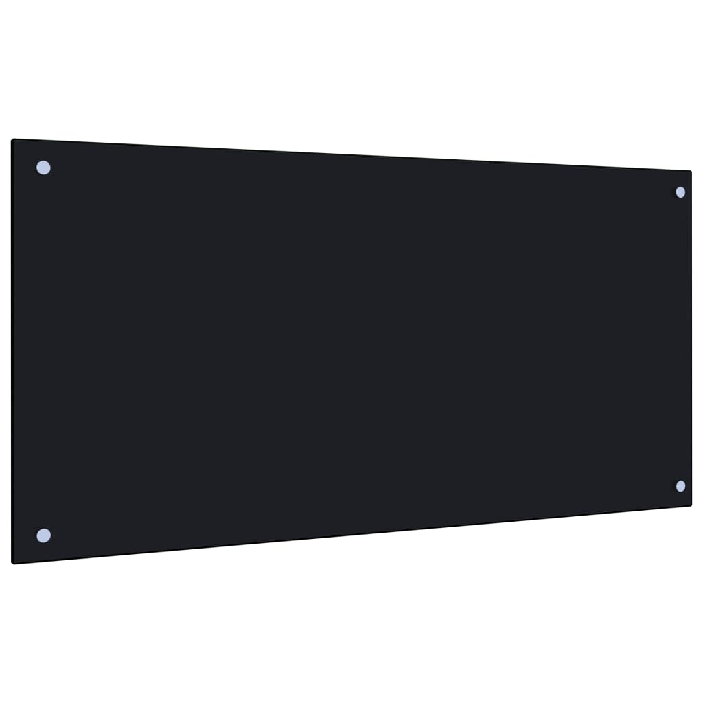 vidaXL Protección salpicaduras cocina vidrio templado negro 100x50 cm