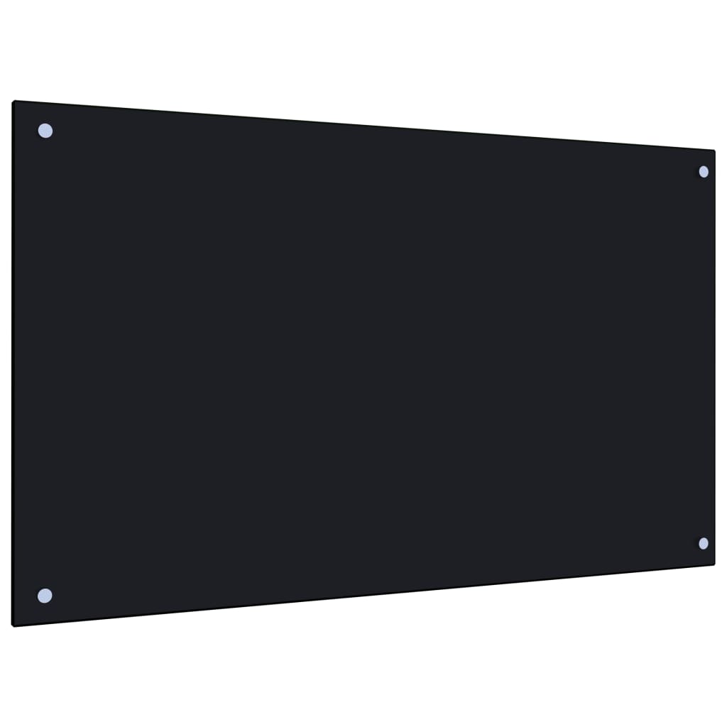  Vetonek Protección salpicaduras cocina vidrio templado negro 100x60 cm