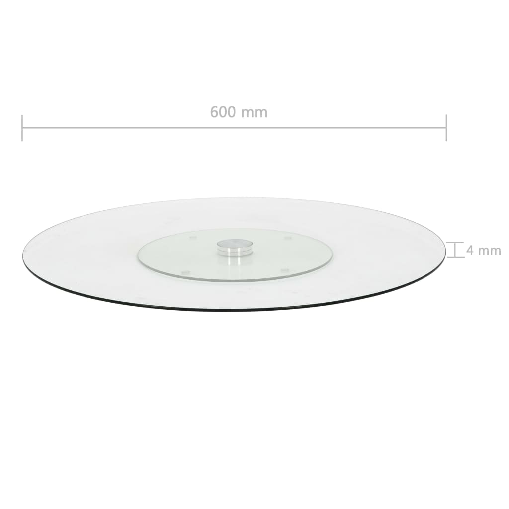 Plato giratorio para servir vidrio templado transparente 60 cm