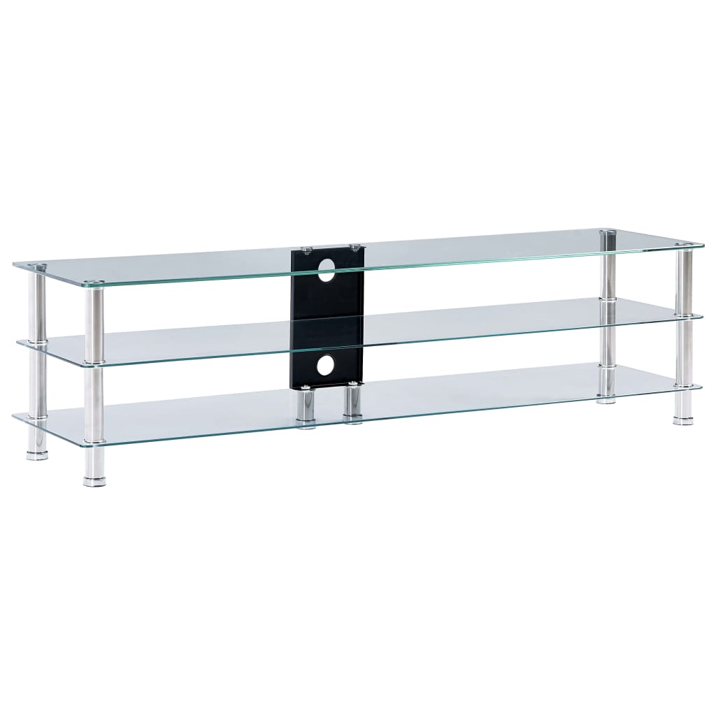 Vetonek Mueble de TV vidrio templado transparente 150x40x40 cm