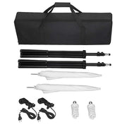 Kit de estudio fotográfico telón fondo negro 600x300 cm y luces v1779 - Vetonek