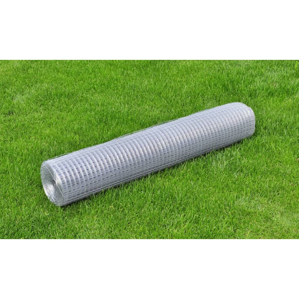 Vetonek Malla de alambre cuadrada acero galvanizado plateado 1x25 m