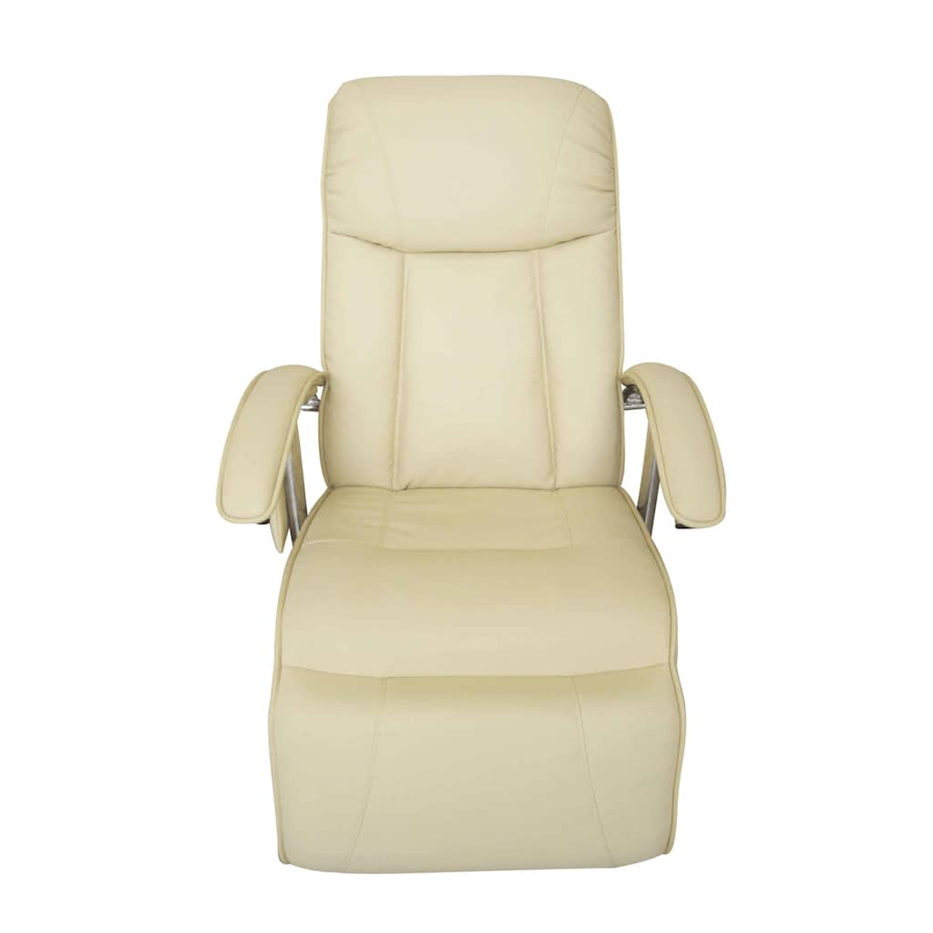 Sillón de masaje de cuero sintético blanco crema vidaXL