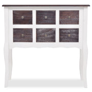 Mueble consola con 6 cajones madera marrón y blanco v6642 - Vetonek