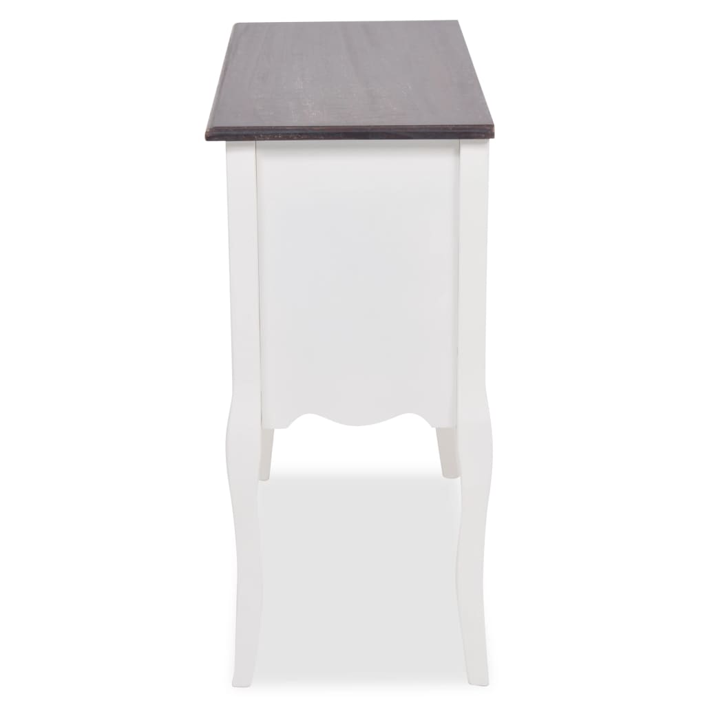 Mueble consola con 6 cajones madera marrón y blanco v6642 - Vetonek