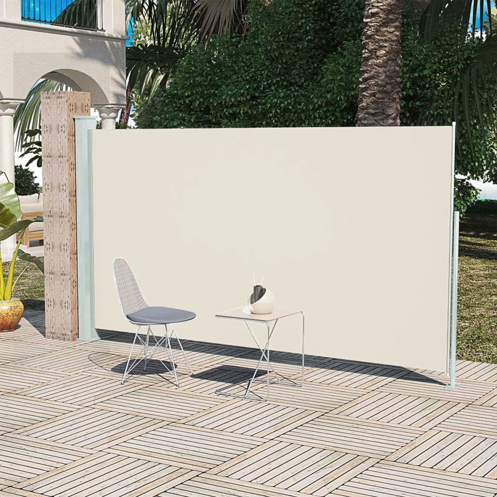 Vetonek Toldo lateral de jardín o terraza crema 160x300 cm 