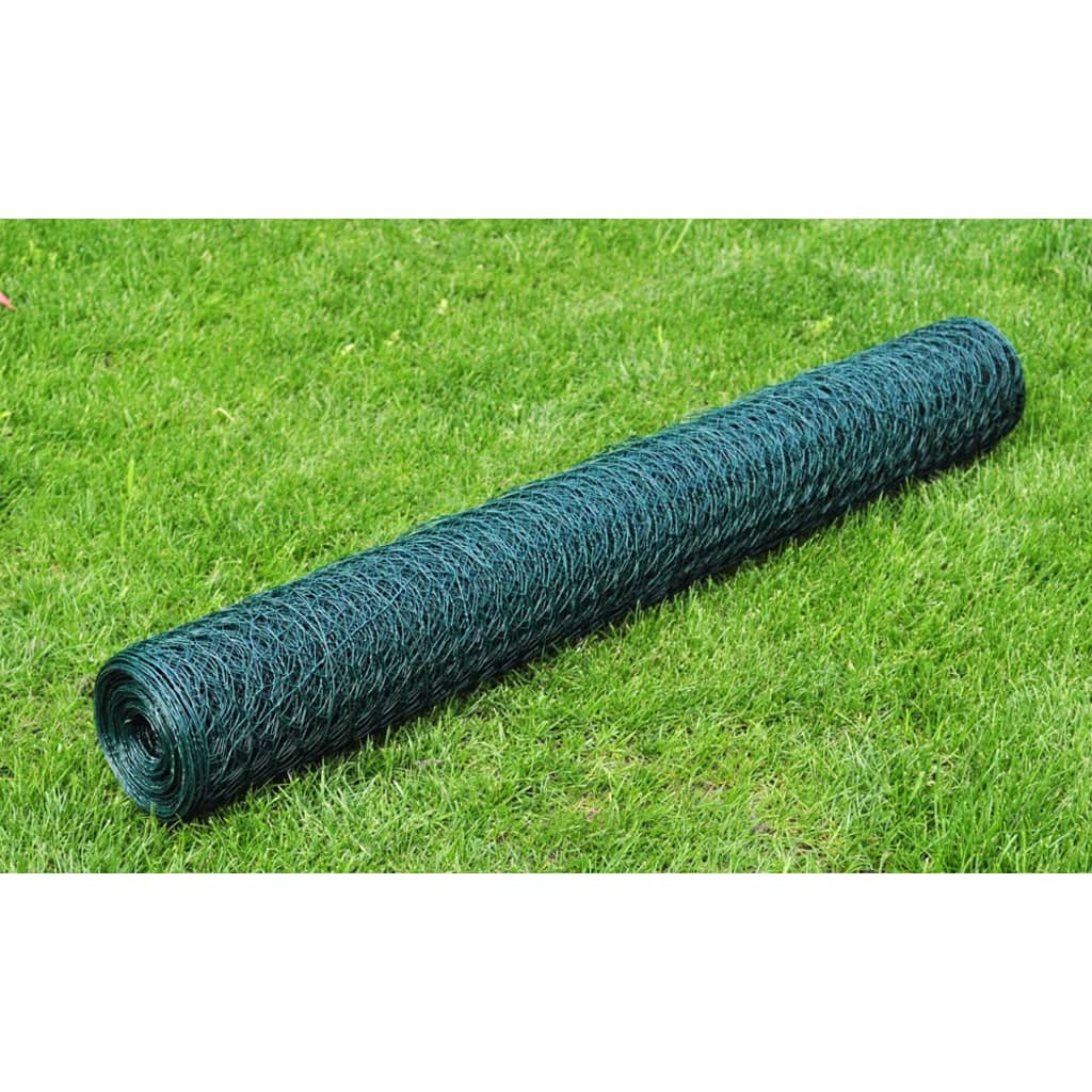 Vetonek Alambrada de gallinero con revestimiento PVC verde 25x0,5 m