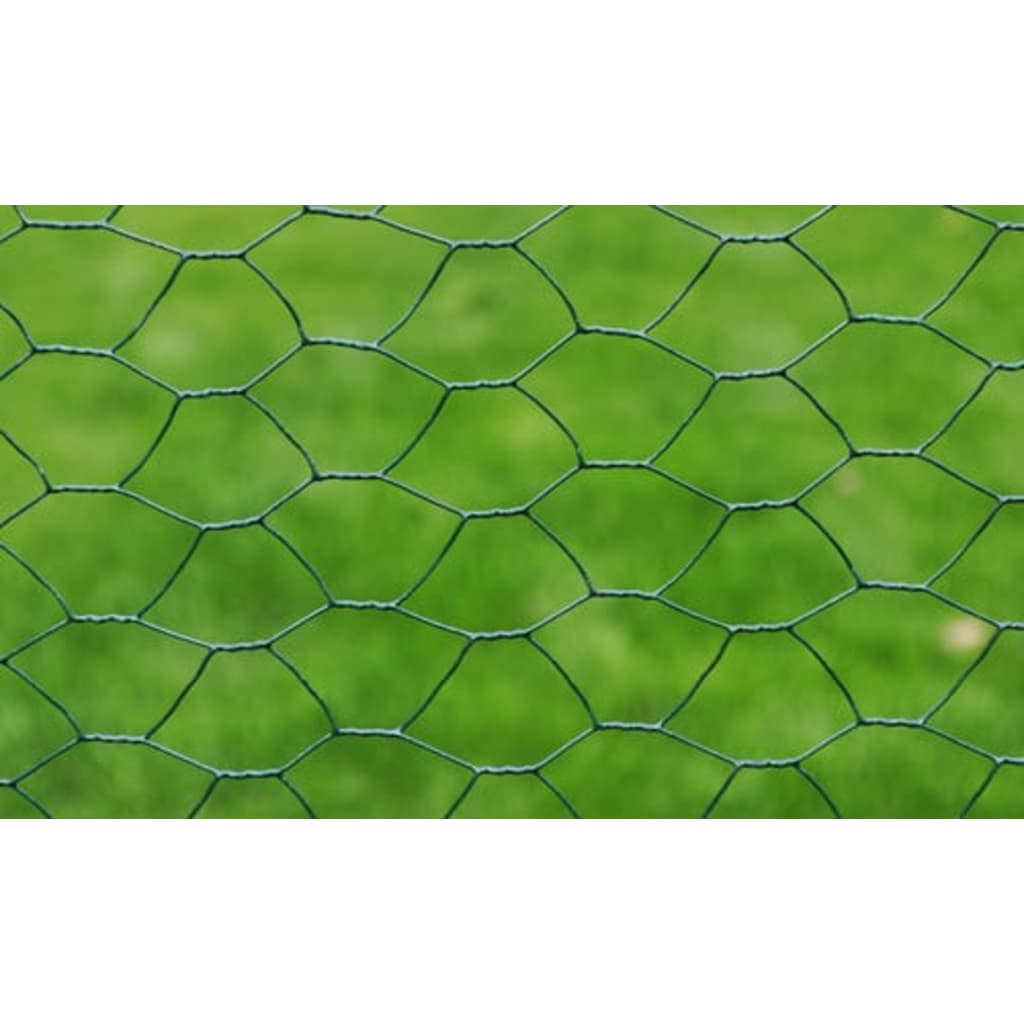 Chicken coat fence with 25x1 m green coating