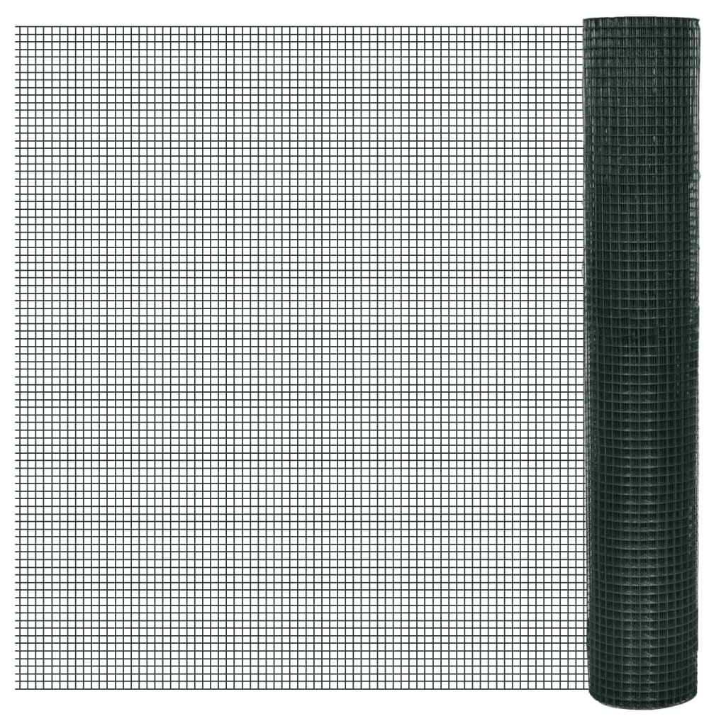 Vetonek Alambrada gallinero galvanizada recubrimiento PVC verde 25x1 m