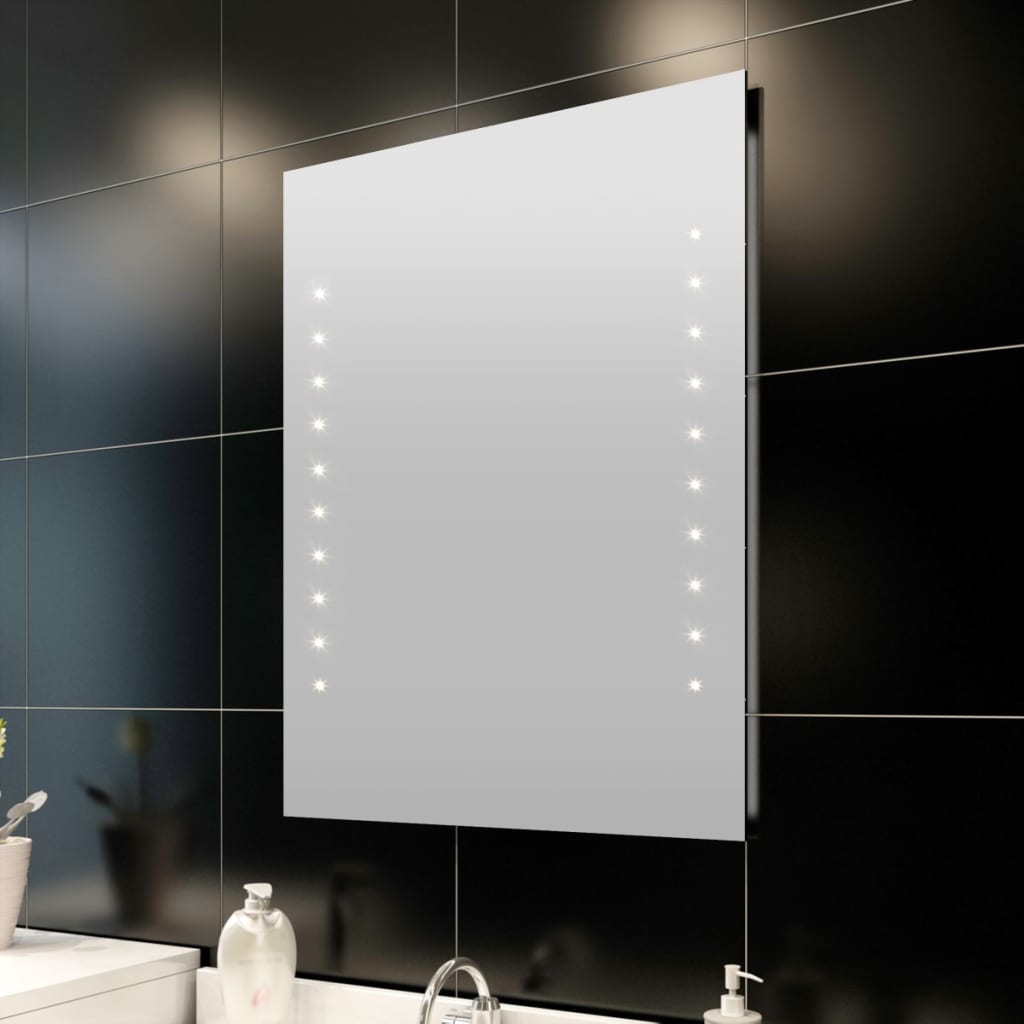 Vetonek Espejo de pared con luces LED 60x80 cm 