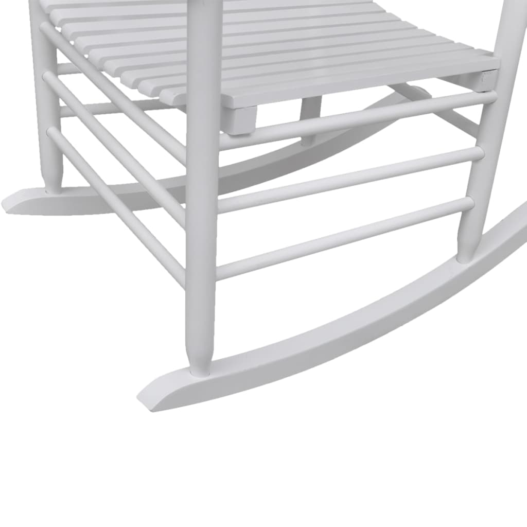 Mecedora de madera con asiento curvado madera blanca