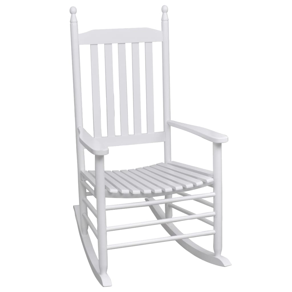 Vetonek Mecedora de madera con asiento curvado madera blanca