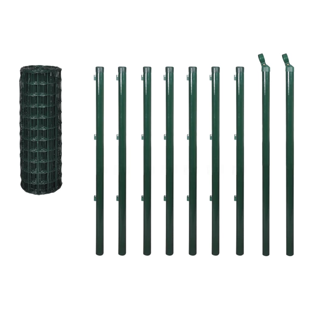 Set de euro valla acero verde 10x1,2 m