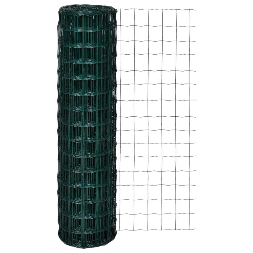 Vetonek Set de euro valla acero verde 25x1,5 m