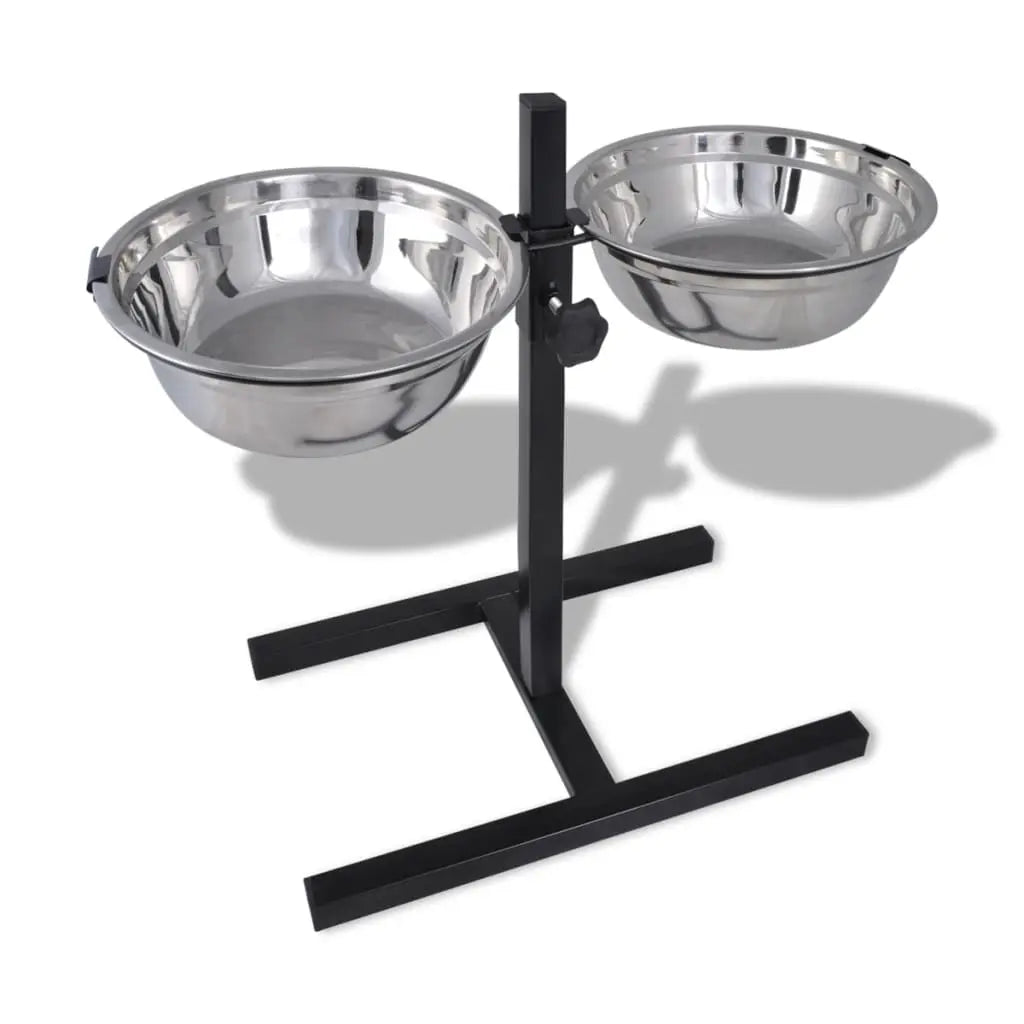 Soporte De Alimentación Ajustable Mascota 2X1,6L Tazón Inoxidable