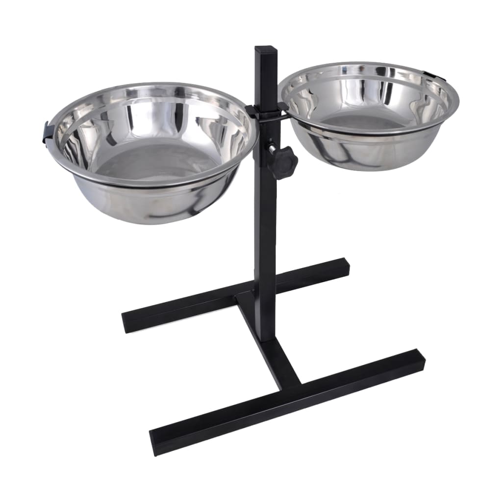 Soporte De Alimentación Ajustable Mascota 2X2.6L Tazón Inoxidable