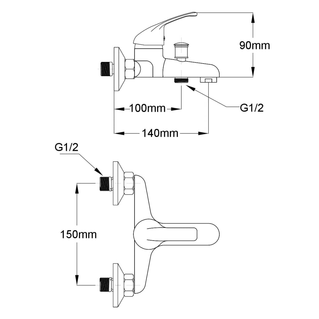 Mixer kit grifo per doccia da bagno cromato