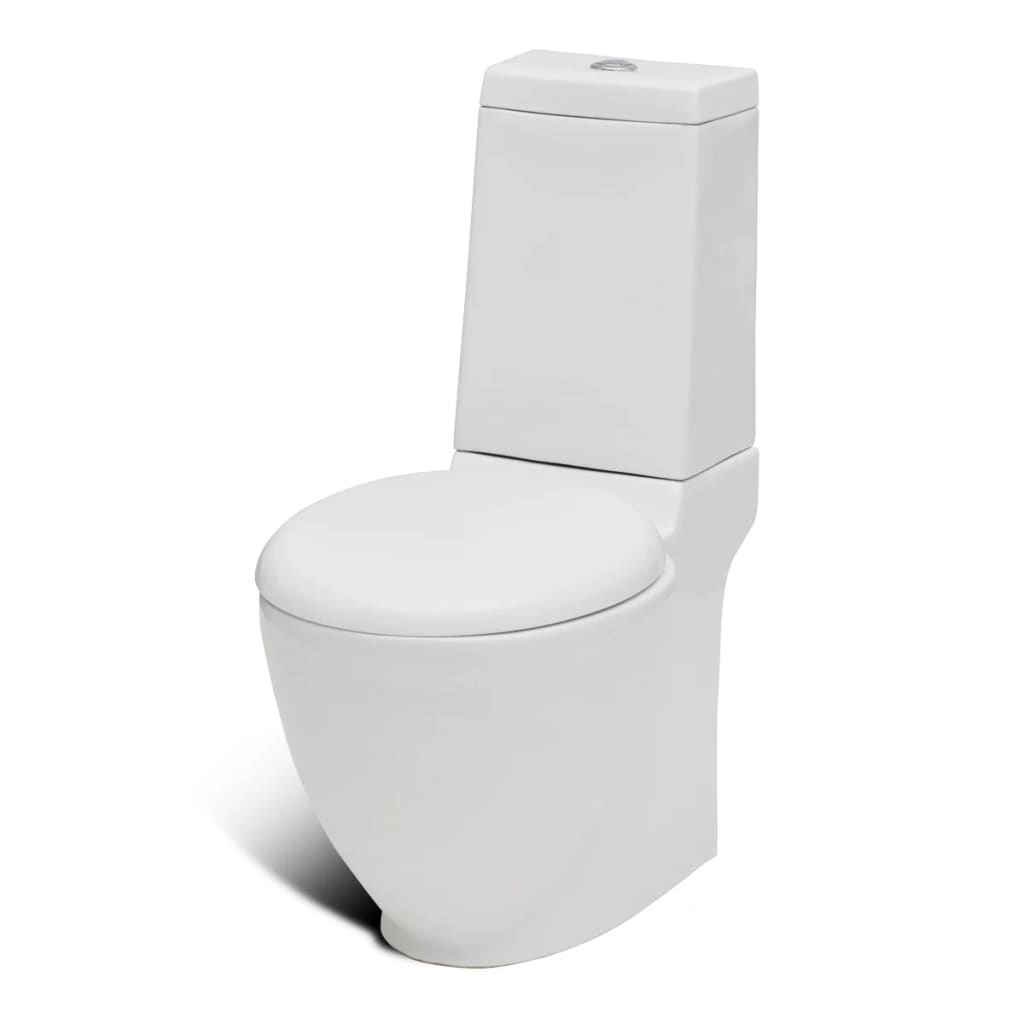 Juego de váter WC y bidé de cerámica blanca vidaXL