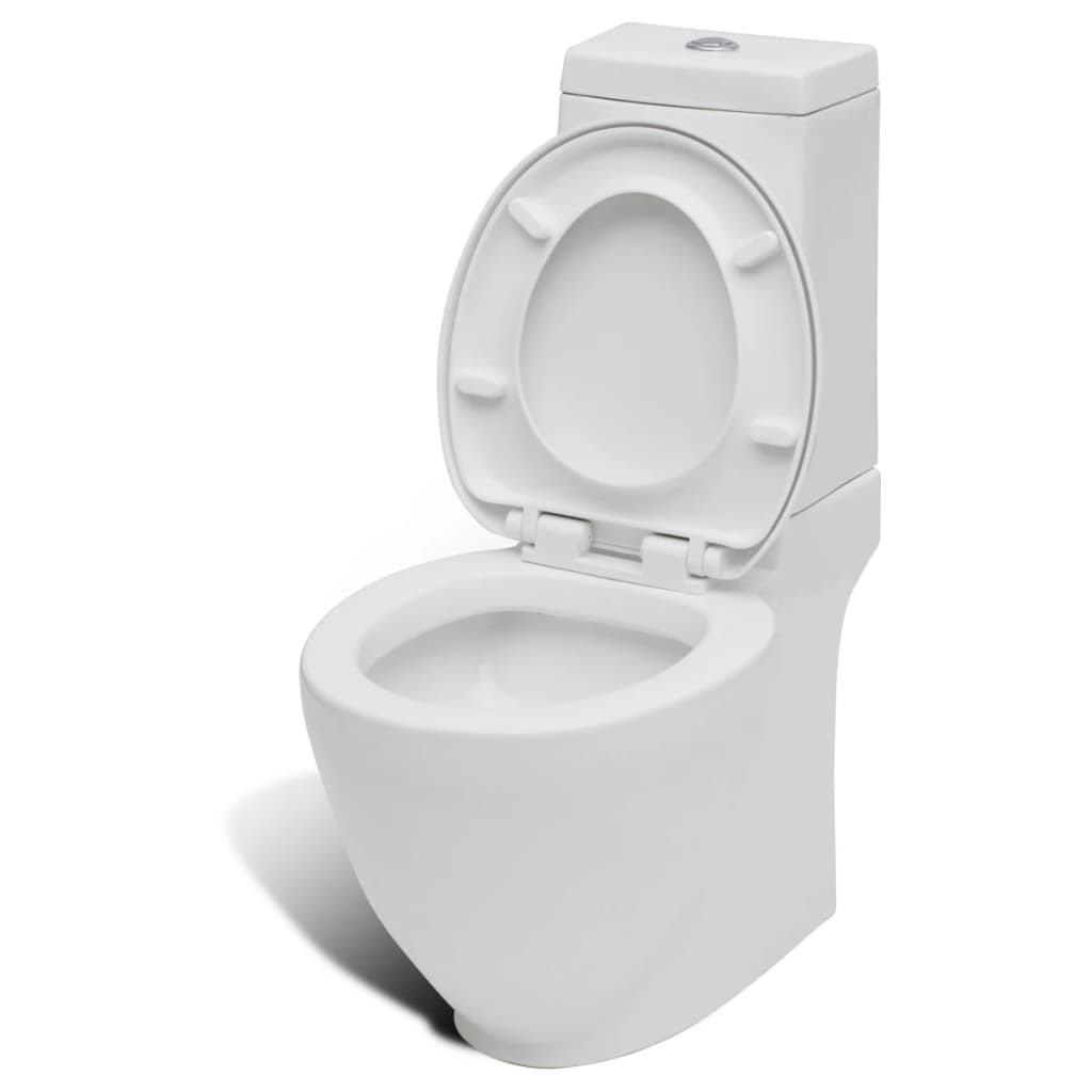 Juego de váter WC y bidé de cerámica blanca vidaXL