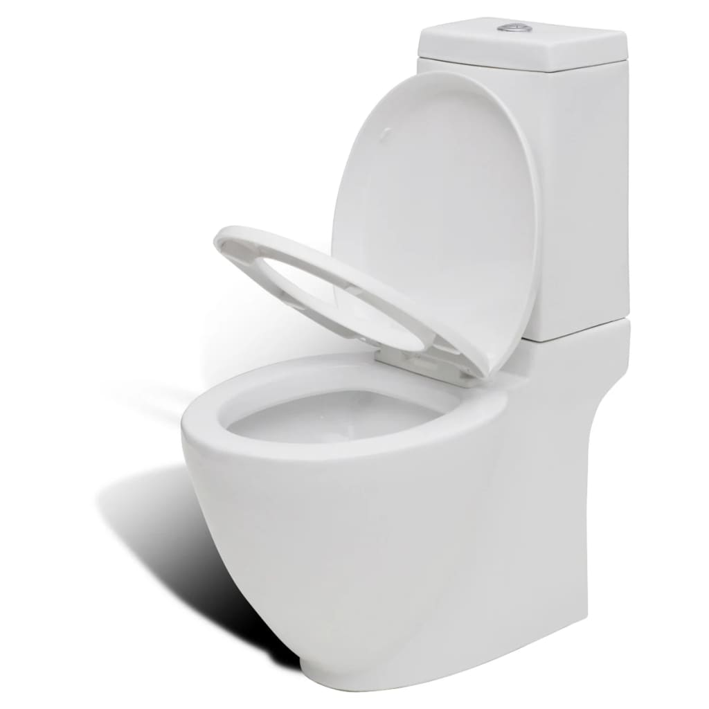 Juego de váter WC y bidé de cerámica blanca vidaXL