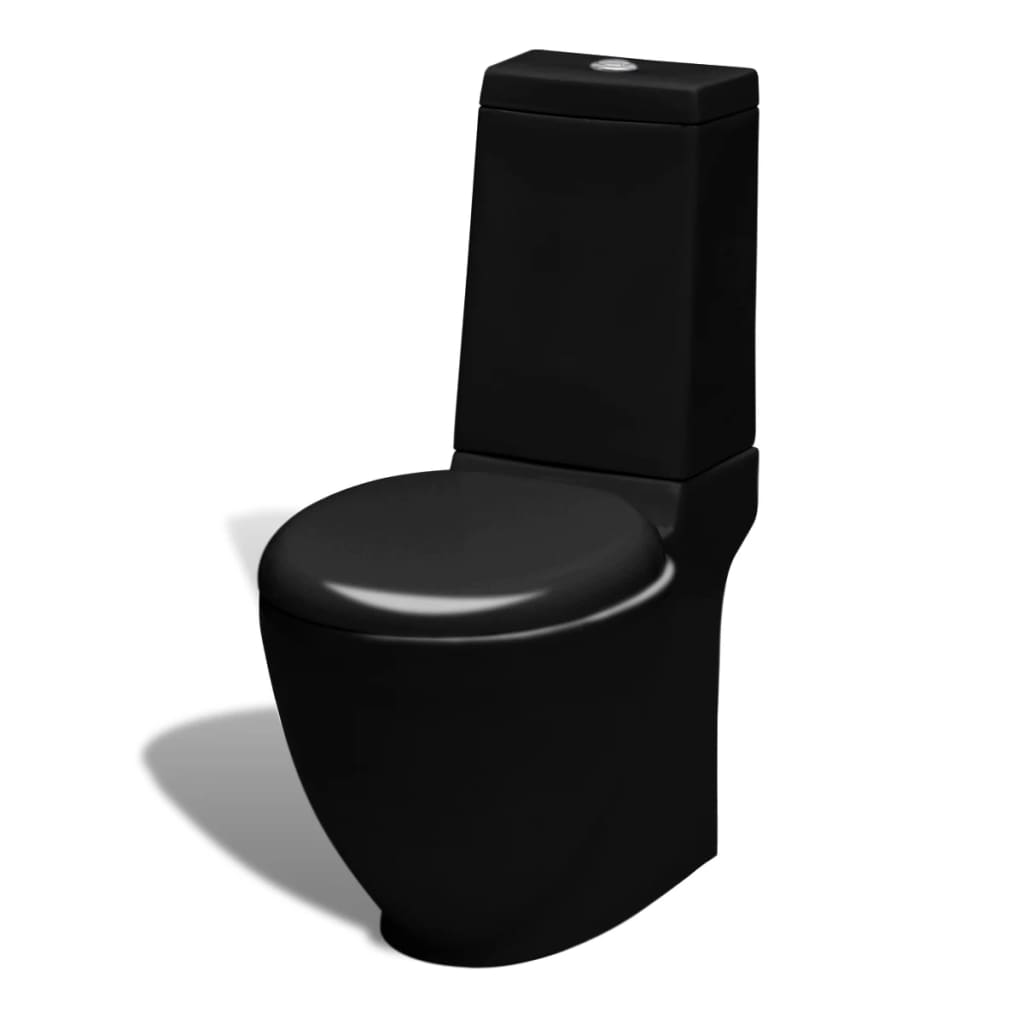 Juego de váter WC y bidé de cerámica negro