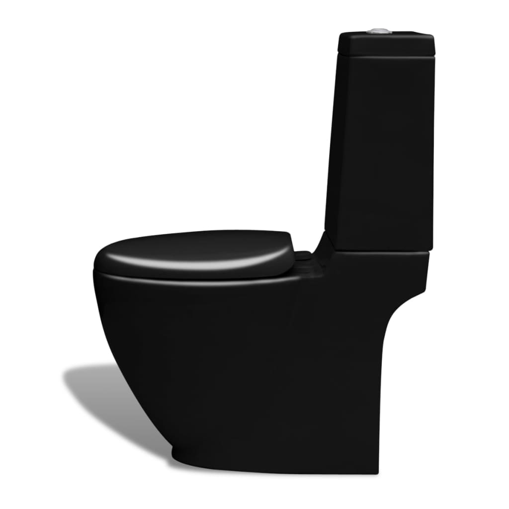 Juego de váter WC y bidé de cerámica negro vidaXL