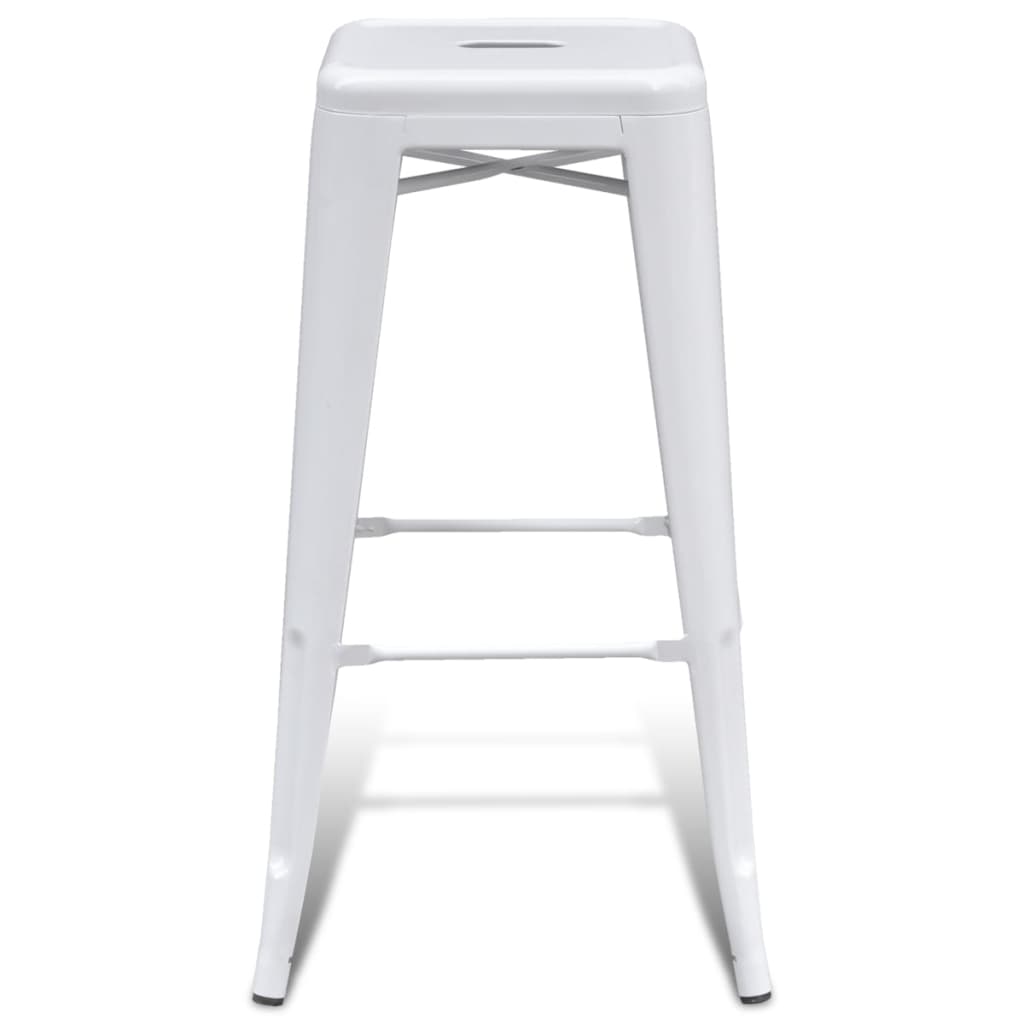 Kitchen stools 2 units white steel