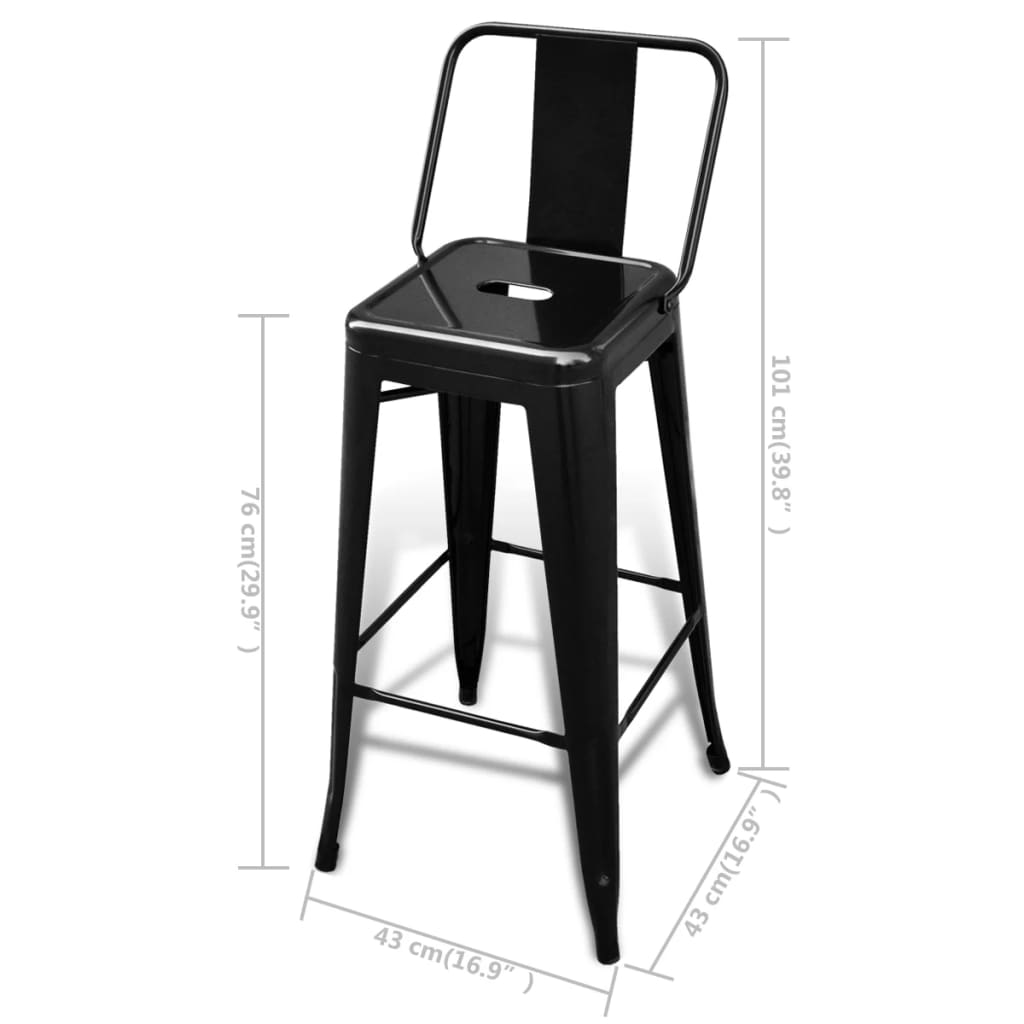 Kitchen stools 2 units of black steel