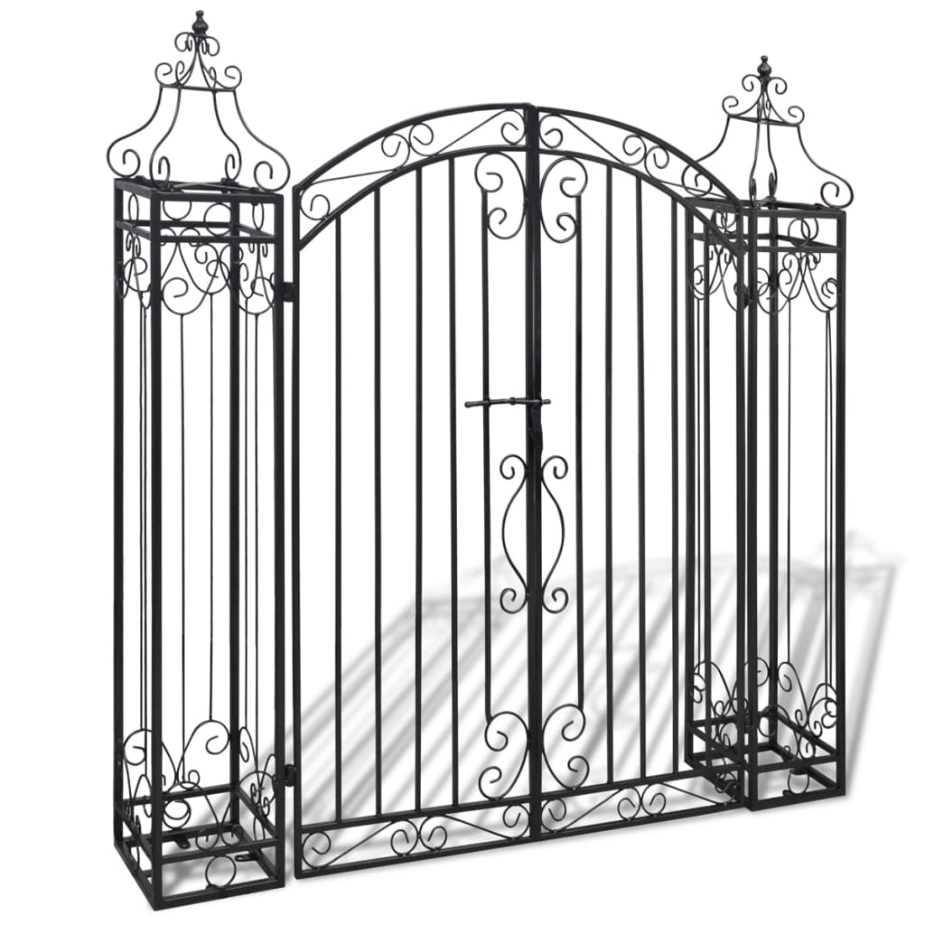 Vetonek Puerta de jardín decorativa de hierro forjado 122x20,5x134 cm  