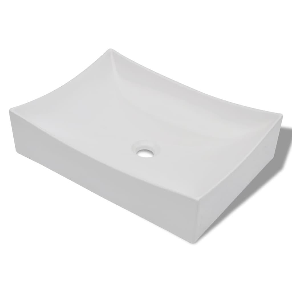 Lavabo de cerámica porcelana Art blanco con brillo