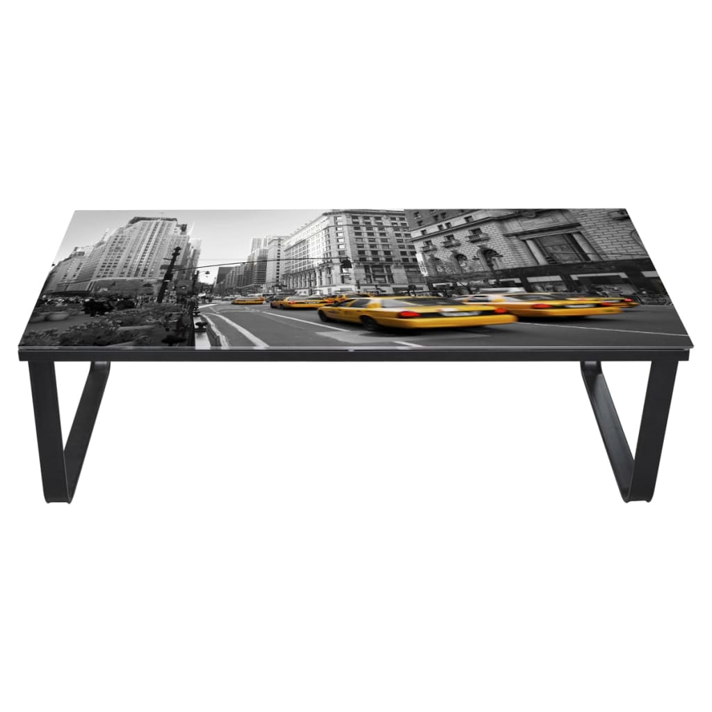 Center table with rectangular glass board