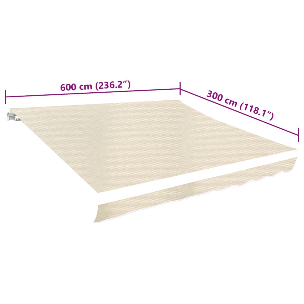 Toldo de lona blanco crema 6x3 m (sin estructura) vidaXL