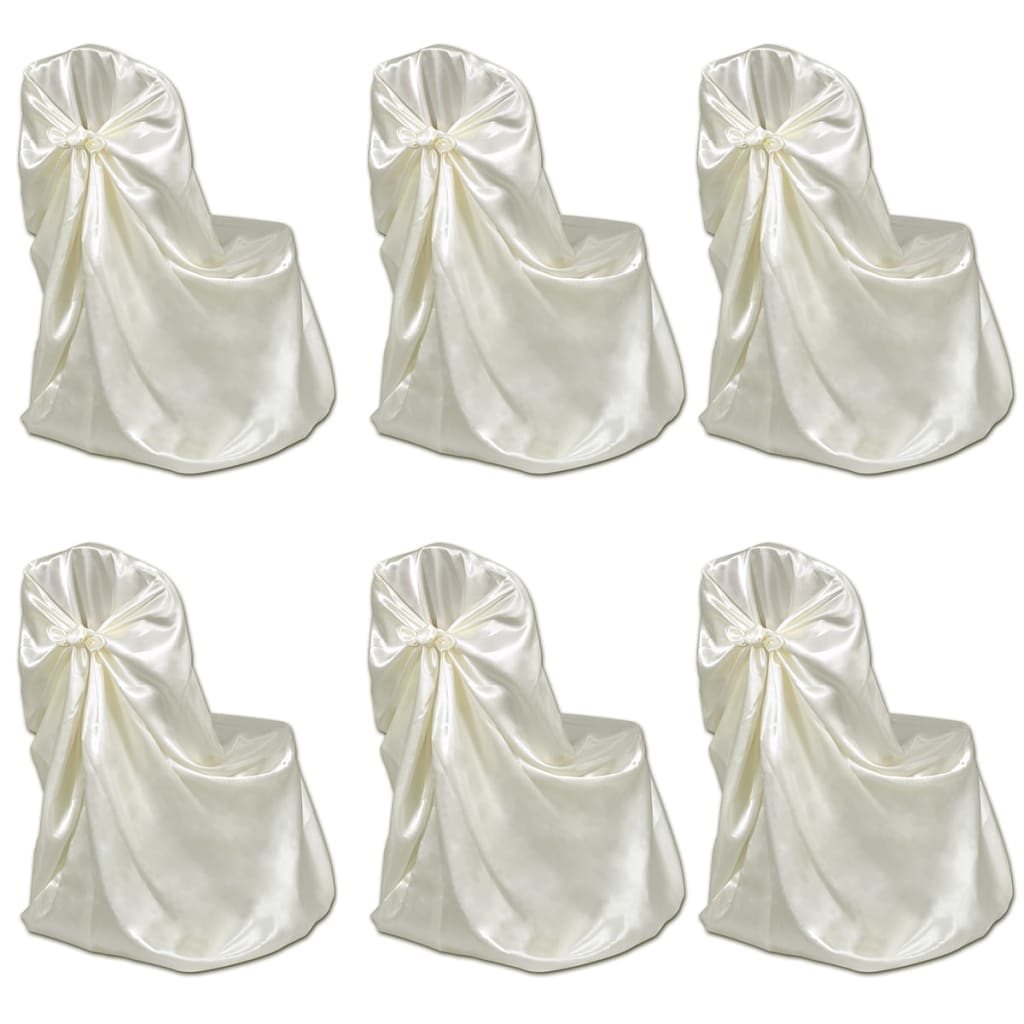 Set de 6 Fundas de color crema para sillas, banquetes y bodas