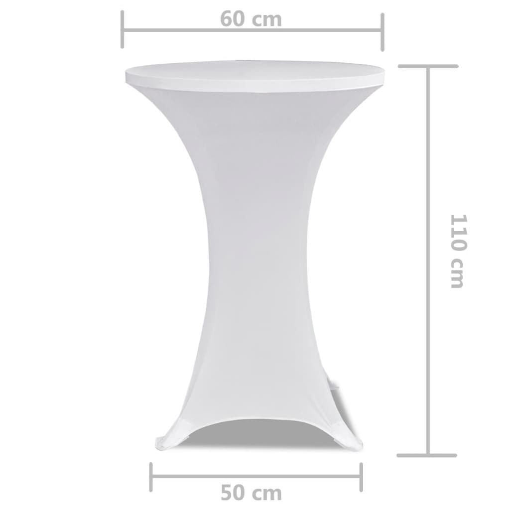 High table elastic covered tablecloth Ø 60 cm white 2 units