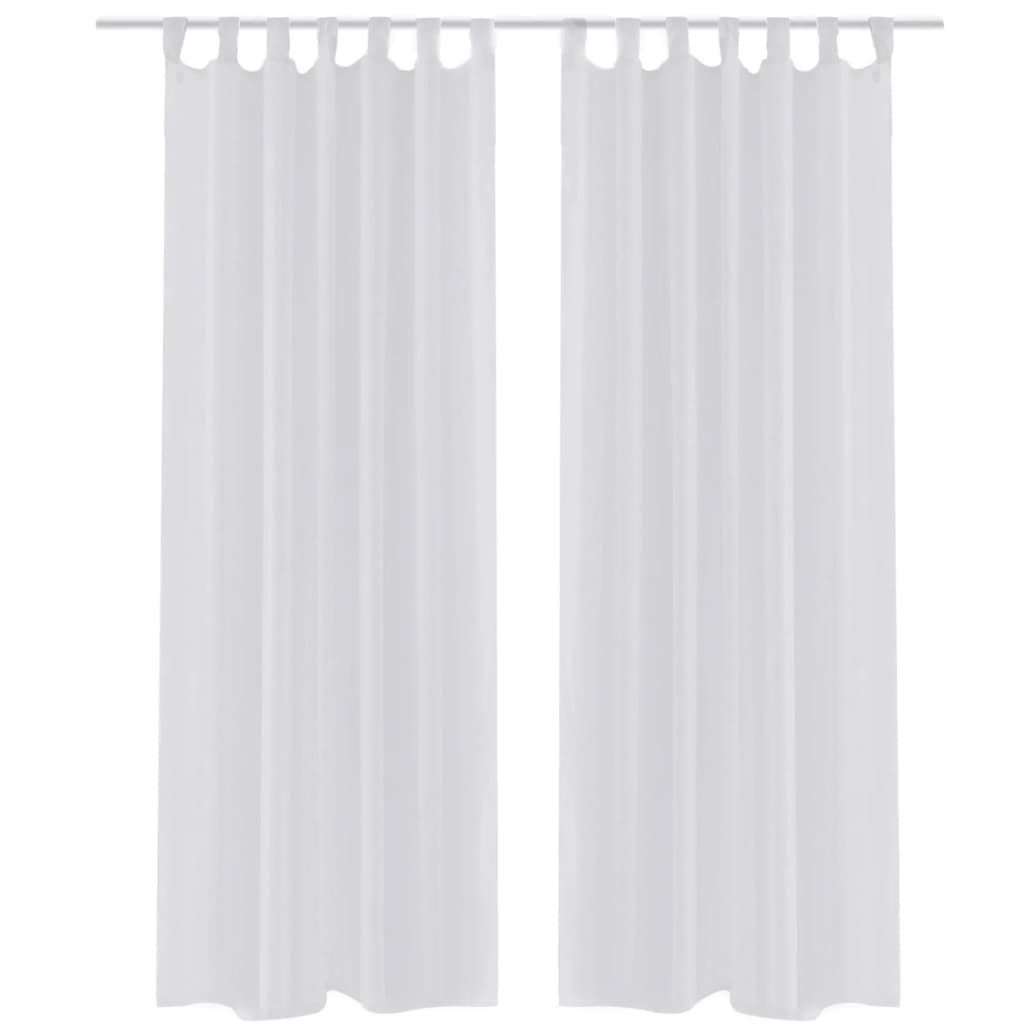 2 Cortinas blancas transparentes 140 x 175 cm