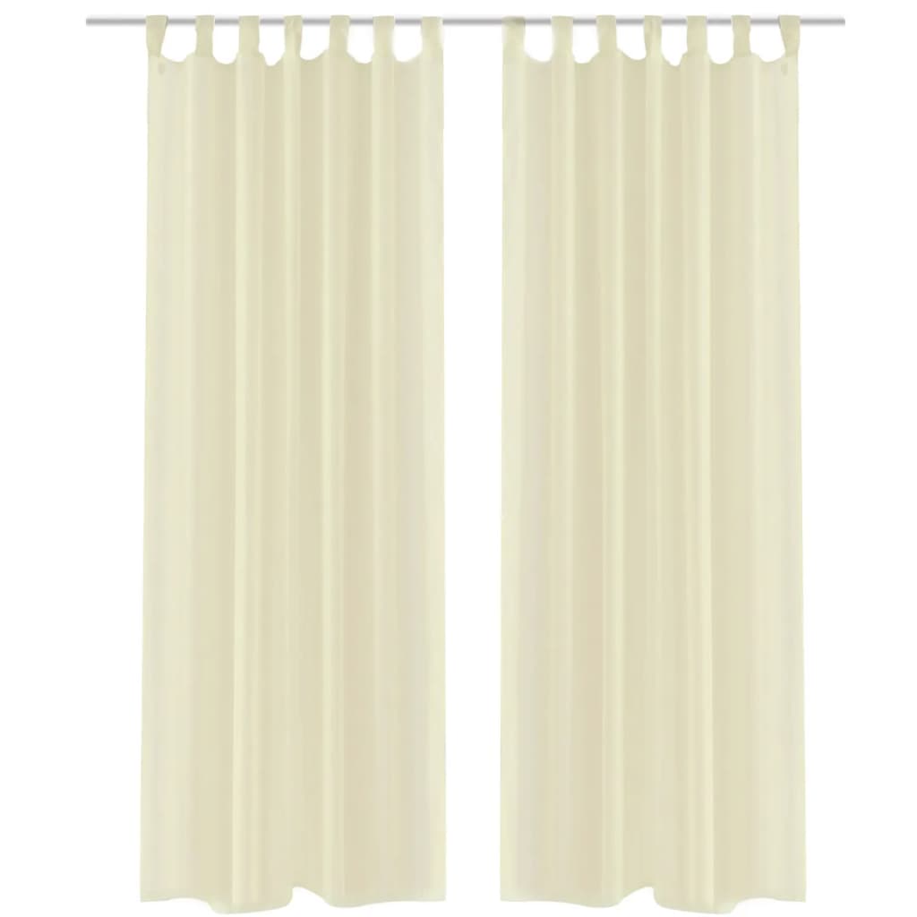 2 Cortinas color crema transparentes 140 x 225 cm