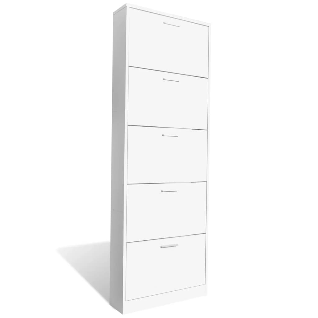 Mueble zapatero blanco con 5 compartimentos - Vetonek