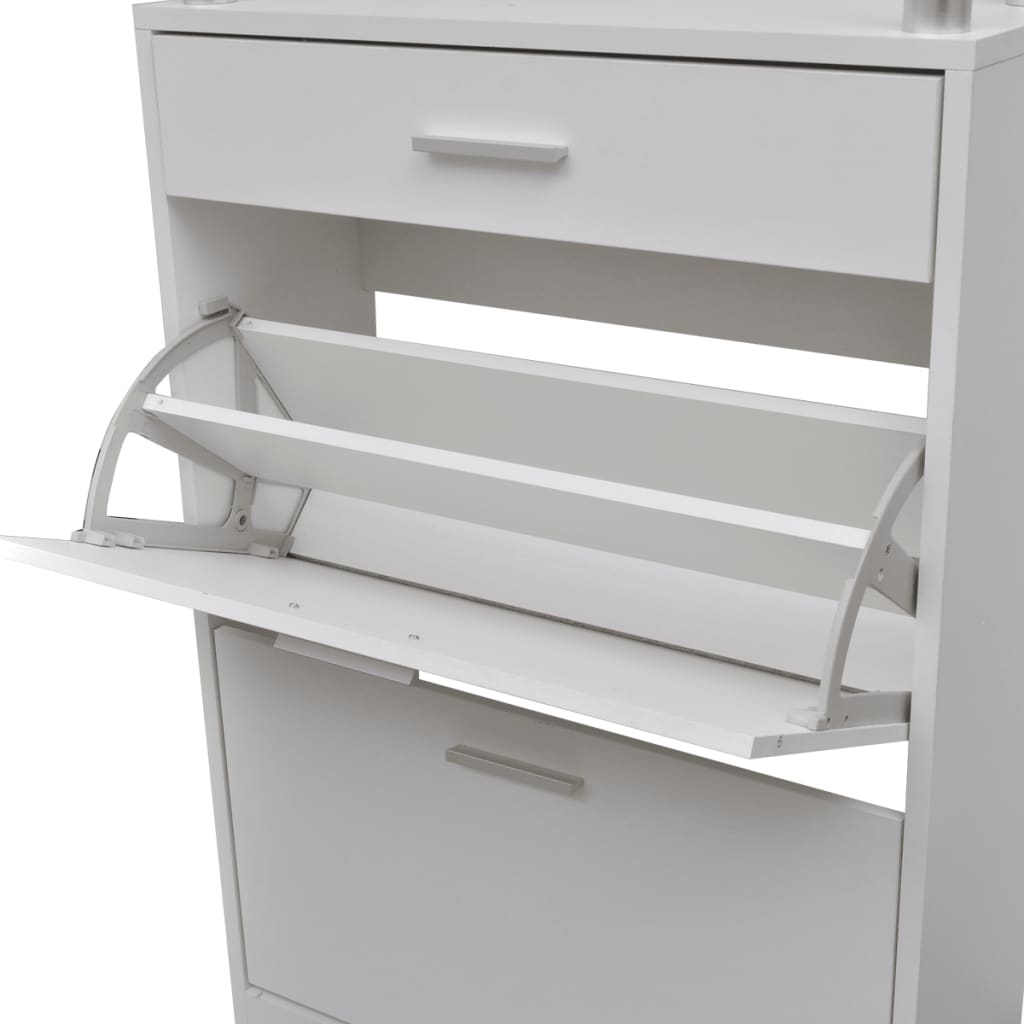 Zapatero cabinet with drawer and upper white glass shelf V44