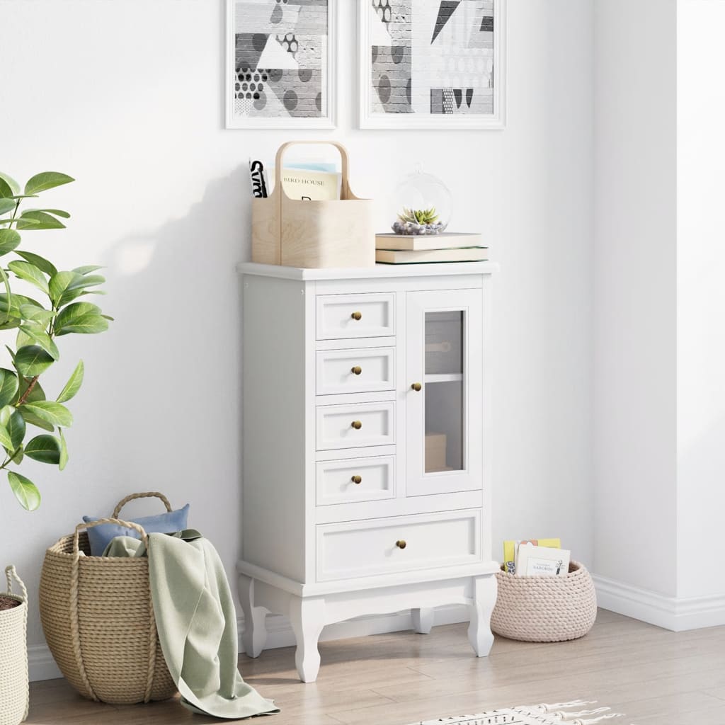 5 drawer furniture and 2 white shelves