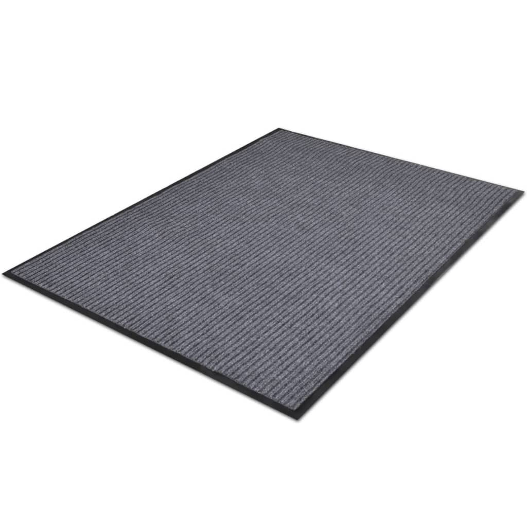 Alfombra de entrada PVC gris 90x120 cm