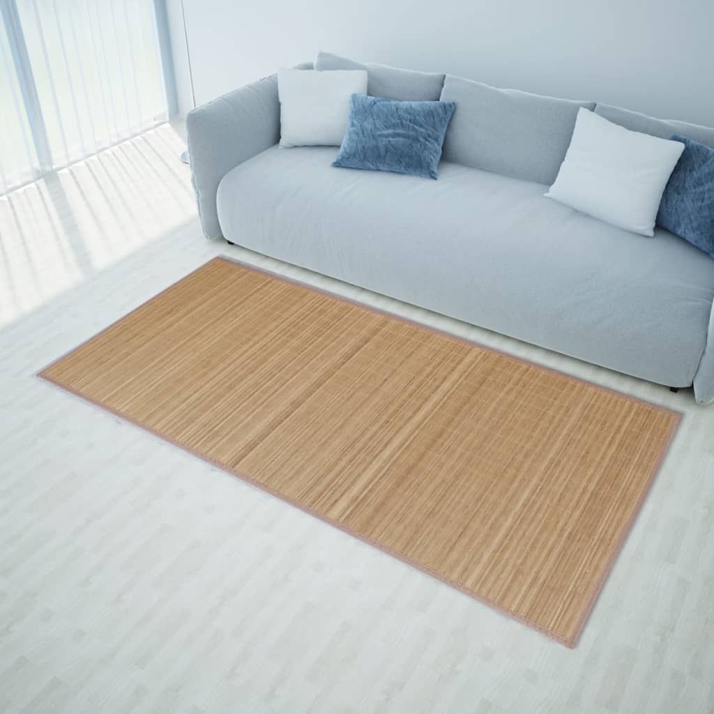 Carpet de bambu marrom retangular 80 x 200 cm