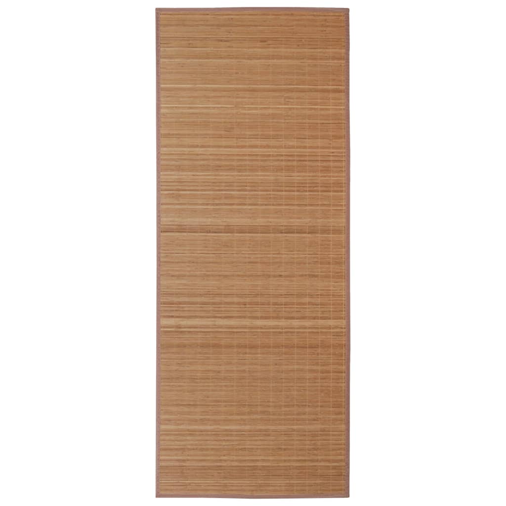 Carpete de bambu marrom retangular 80 x 300 cm