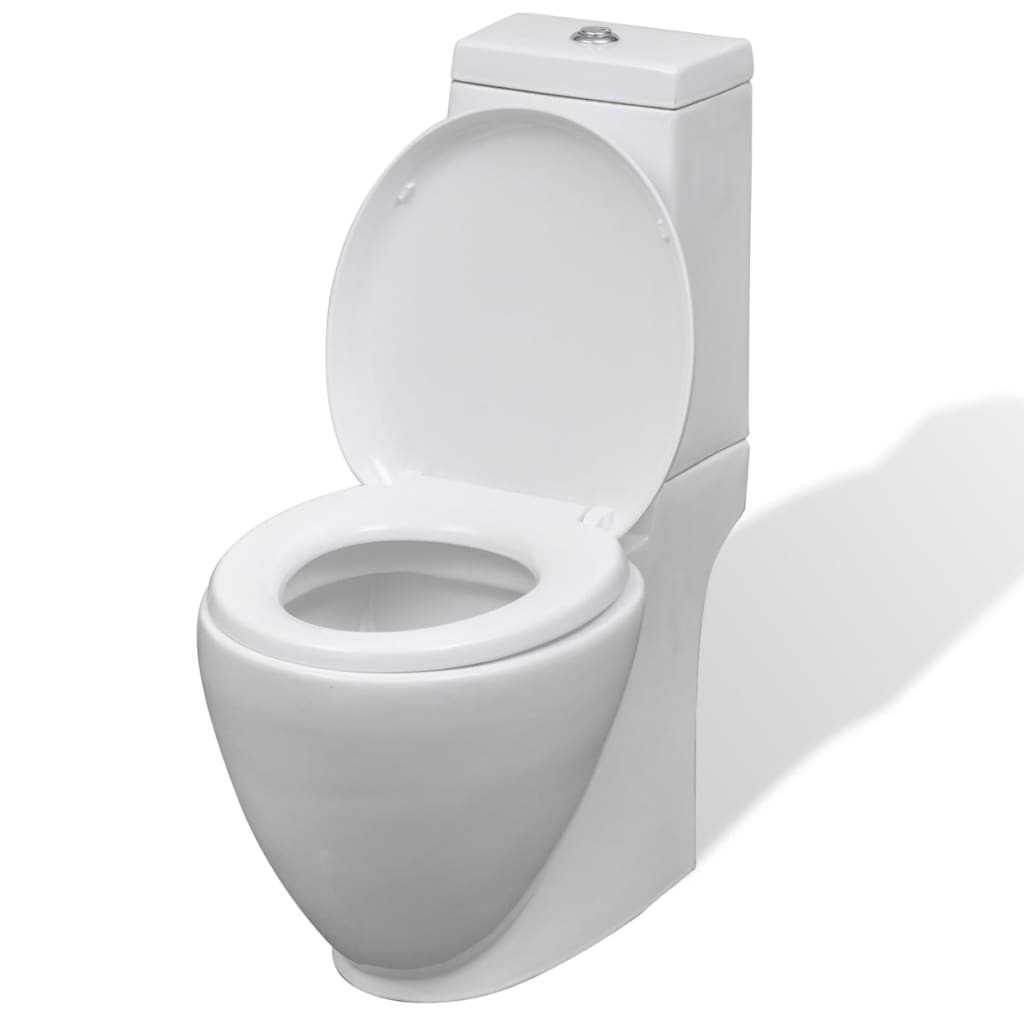 Juego de váter WC y bidé de cerámica blanco vidaXL